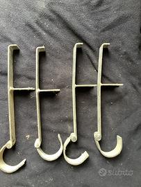 Ferma persiane ferro battuto decorato nero 4 pezzi