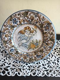 Piatto ceramica di Castelli Saca dipinto a mano 