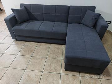 Divano angolare, con contenitori sotto, clic/clac