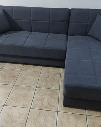 Divano angolare, con contenitori sotto, clic/clac