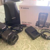Canon Eos 100d obiettivo 18-55mm con custodia
