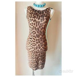 Abito ROBERTO CAVALLI animalier banda turchese