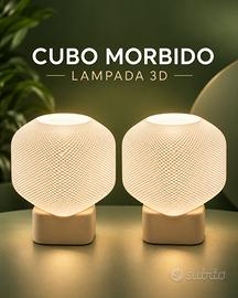 Coppia lampade da comodino Cubo Morbido Stampa 3d