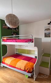 Cameretta a ponte con 2 letti + scala contenitore