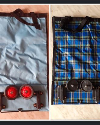 2 Carrelli per la spesa pieghevoli con ruote