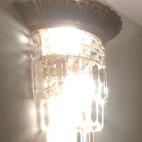 2 Applique Vintage in Ottone e Cristalli