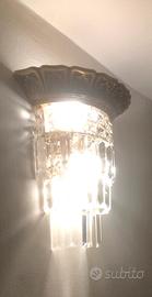 2 Applique Vintage in Ottone e Cristalli