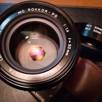 Minolta MD Rokkor 50 f 1,4 PF Paraluce Nuovo