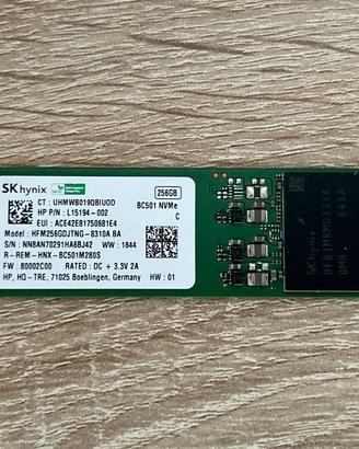 SSD SK Hynix 256 GB PCIe Gen3 x4 NVMe M22280 SSD02