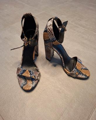 Sandalo con tacco pitonato - tg.37