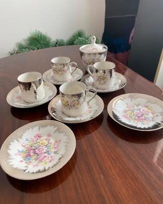 Servizio da caffè Bavaria vintage 4 pezzi floreale