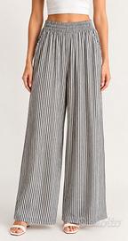Pantaloni modello palazzo a righe verticali 