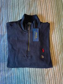 Felpa Quarter Zip Ralph Lauren Blu