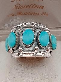 anello Navajo nativi americani argento 925 turches