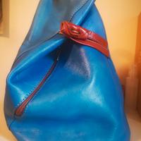 Borsa zaino in vero cuoio