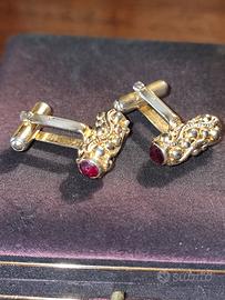 Gemelli Vintage oro e pietre 