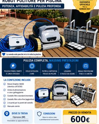 Robot Pulitore Piscina Dolphin SM30