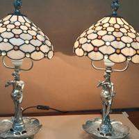Lampada vintage con paralumi in vetro 