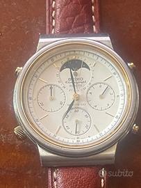 Raro Cronografo Vintage Seiko 7A48-5000 Fasi Lunar