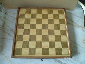 Scacchiera legno dama, tria , oca, cavalli  vintag