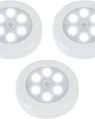 3 Luci Notturne LED con Sensore di Movimento
