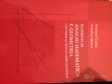 Libro analisi matematica e geometria,analisi 1 - Libri e Riviste In vendita  a Roma