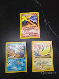 carte Pokemon versione promo uccelli leggendari 