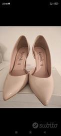 scarpe decolte donna vernice nude