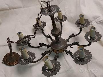 LAMPADARIO VINTAGE IN BRONZO