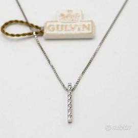 Collana oro bianco 18kt con diamante A.15