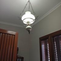 lampadario in vetro e bronzo 