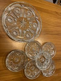 Servizio dolci in cristallo vintage