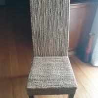 due sedie in banano intrecciato 