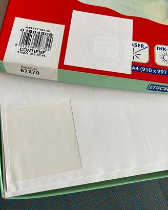 Etichette carta adesiva 67x70mm