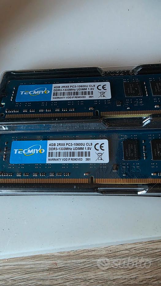8GB RAM DDR3 DIMM 1600MHz (2x4GB) Brainzap PC3-12800U – Per PC Desktop, 1.5V