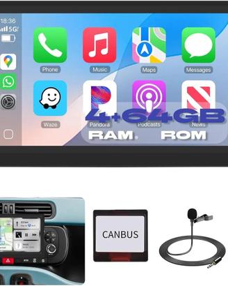 CarPlay Android 7" 4+64 GBFiat Panda 2013-2020