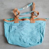 Borsa da mare azzurra in cotone