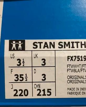 ADIDAS Stan Smith  j da bambino  35 1/2