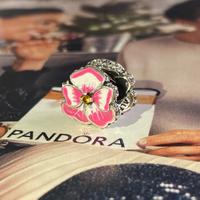 PANDORA Charm 790777C01 Viola del pensiero Rosa