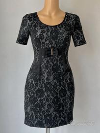 Abito elegante medio donna Nenette tg L nero pizzo