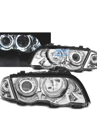 FARI BMW E46 98-01 CON OCCHI ANGELICI LED CROMATI