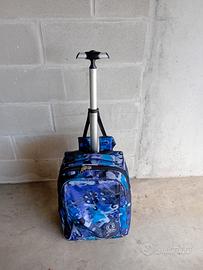 zaino trolley scuola invicta blu viola usato 