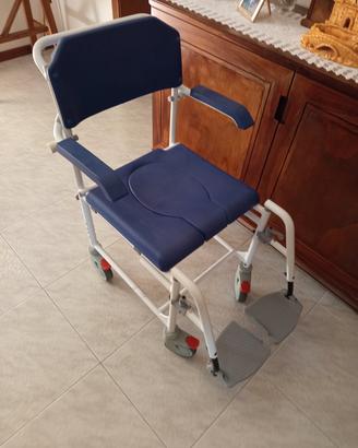 Sedia con rotelle da bagno per disabili e anziani 