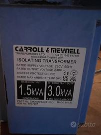 Trasformatore Carroll & M 3kVA primario e sec 230V