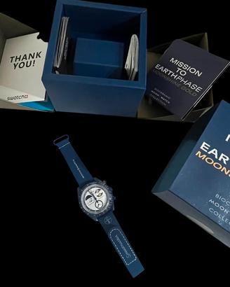 OMEGA SWATCH Earthphase Moonshine Gold  BLU 42mm