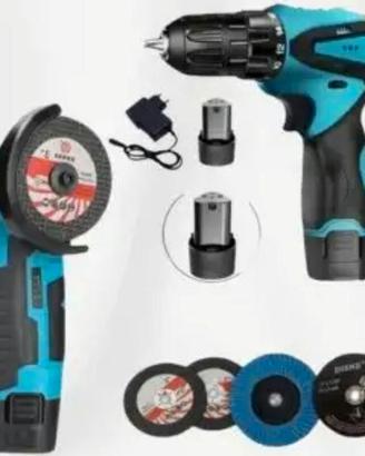 Trapano avvitatore 12V più Flex smerigliatrice 12V