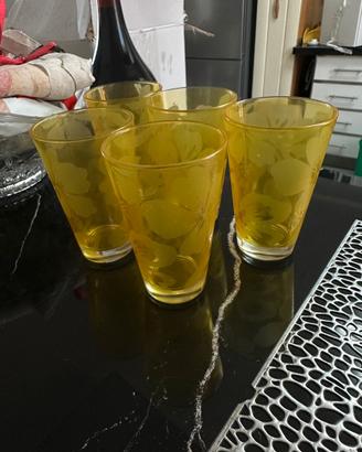 Set 5 bicchieri vintage Cerve gialli vintage