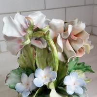 Capodimonte originale vintage fiori soprammobile