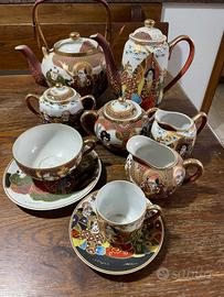 Servizio in porcellana giapponese decorato a mano
