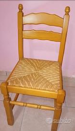 Sedie in legno con seduta in paglia